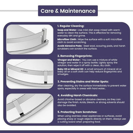 Evanex Bathroom Corner Wall Shelf 9x9 Inch