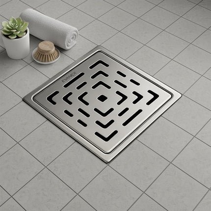 Sliver-Matt  Square Floor Drainer with Cockroach Trap (6X6 Inches)