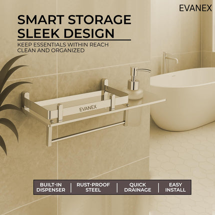 Evanex 3 in 1 Bathroom Shelves | 304 Grade Stainless Steel