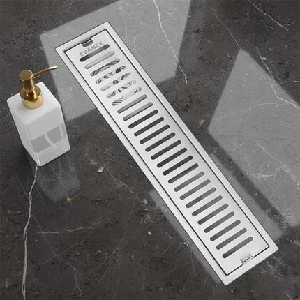 Sliver-Matt Shower Water Drain Channel with Cockroach Trap (24X4 Inches)