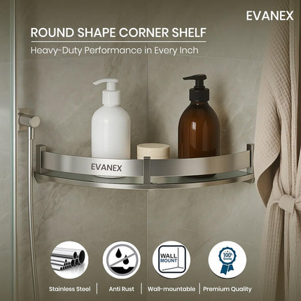 Evanex Bathroom Corner Wall Shelf 9x9 Inch
