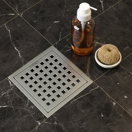 Sliver-Matt  Square Floor Drainer with Cockroach Trap (6X6 Inches)