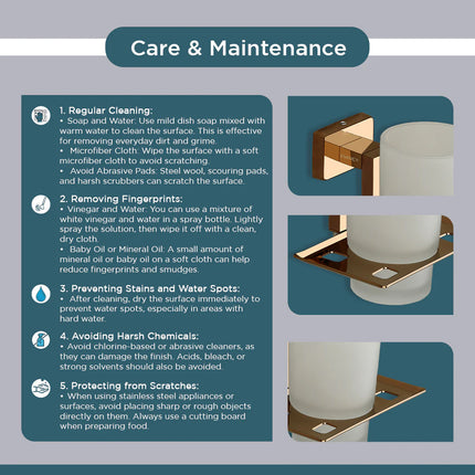 Evanex Stainless Steel Rose Gold Tumbler Holder for Bathroom (12.4X12.3X9.5 CM)