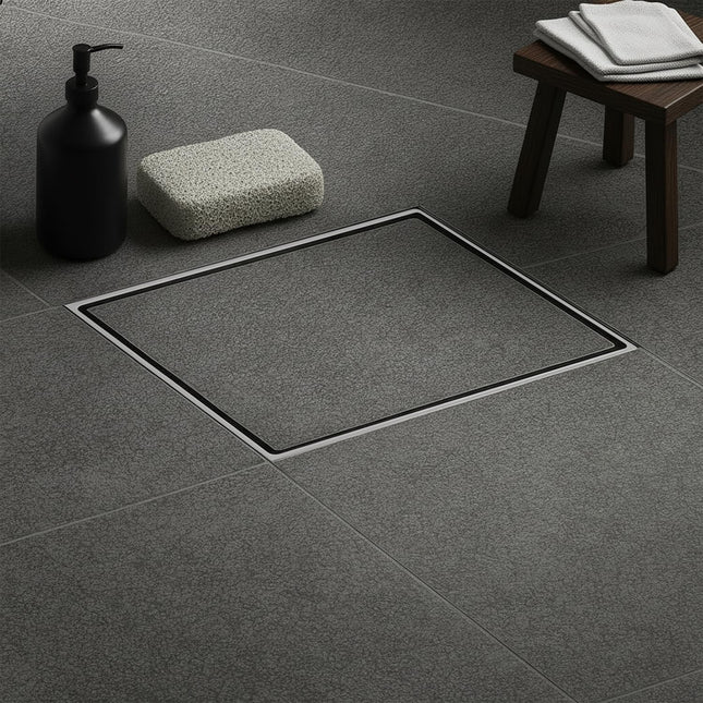 Sliver-Matt  Square Tile Insert Floor Drainer with Cockroach Trap (5X5 Inches)