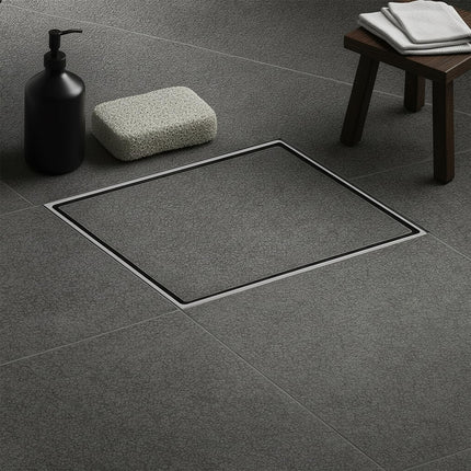 Sliver-Matt  Square Tile Insert Floor Drainer with Cockroach Trap (6X6 Inches)