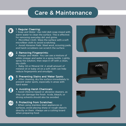 Evanex Stainless Steel Black Matt Napkin Ring/ Holder for Bathroom (21.5X5.2X9.8 CM)