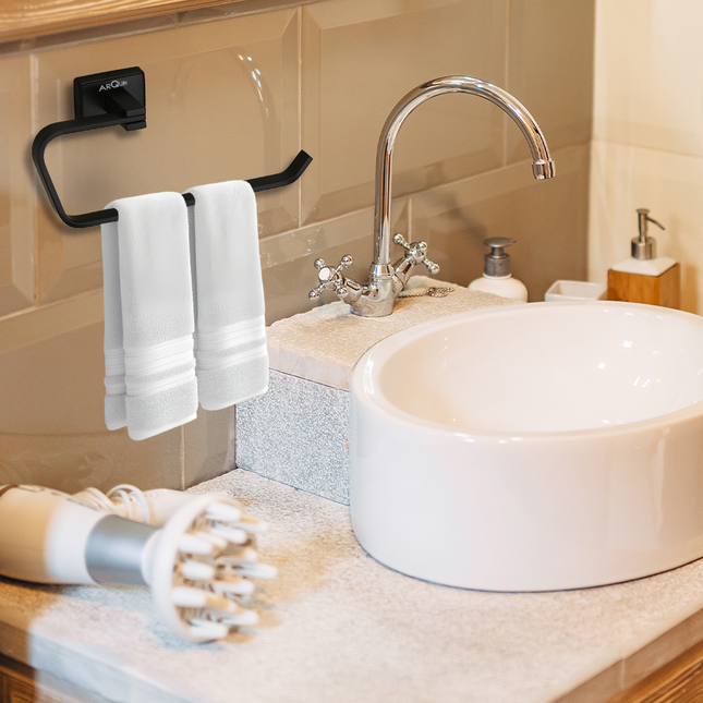 Evanex Stainless Steel Black Matt Napkin Ring/ Holder for Bathroom (21.5X5.2X9.8 CM)