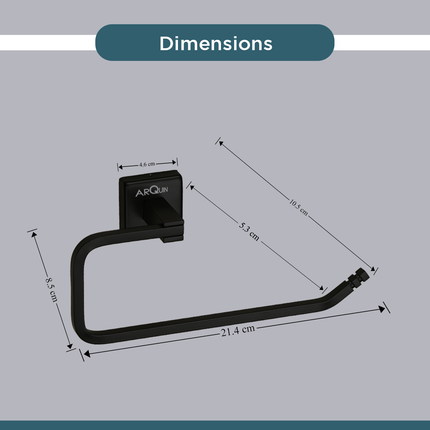 Evanex Stainless Steel Black Matt Napkin Ring for Bathroom (21.4X5.3X10.5 CM)