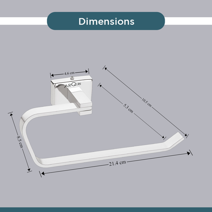 Evanex Stainless Steel Chrome Napkin Ring for Bathroom (21.5X5.2X9.8 CM)