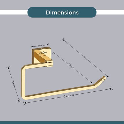 Evanex Stainless Steel Gold Napkin Ring for Bathroom (21.4X5.3X10.5 CM)
