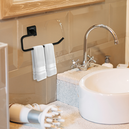 Evanex Stainless Steel Black Matt Napkin Ring for Bathroom (21.4X5.3X10.5 CM)