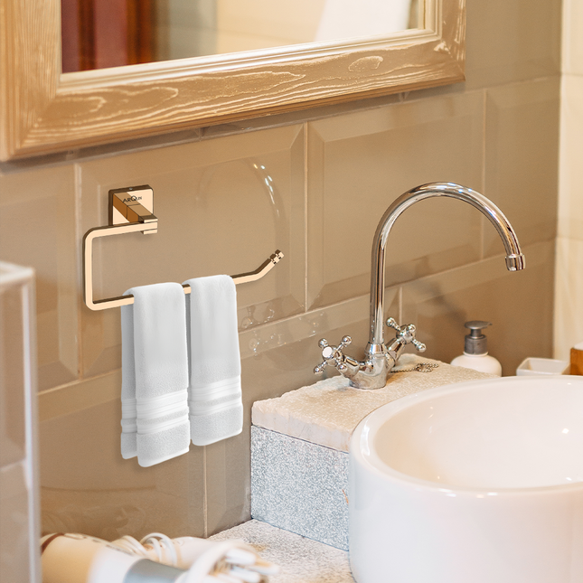 Evanex Stainless Steel Rose Gold Napkin Ring for Bathroom (21.4X5.3X10.5 CM)