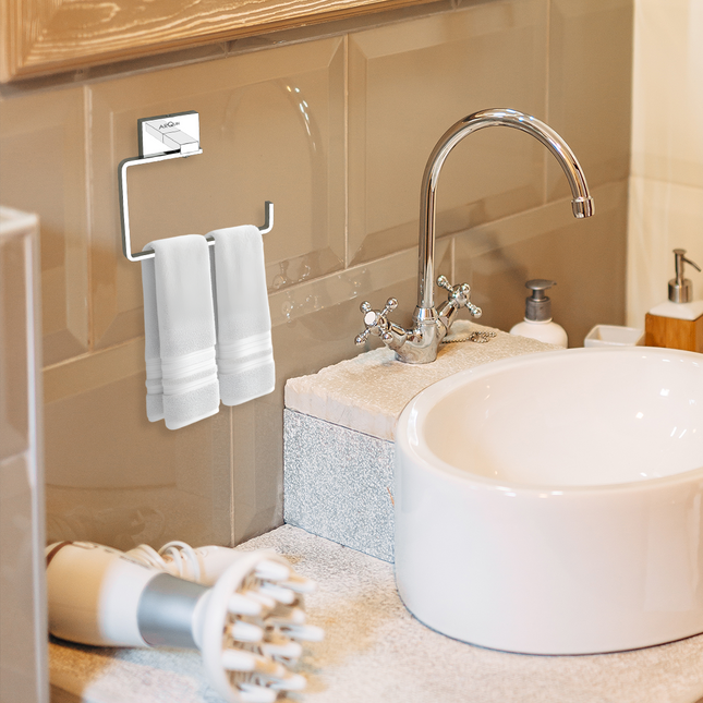 Evanex Stainless Steel Chrome Napkin Ring Holder for Bathroom (16X5X12.5 CM)