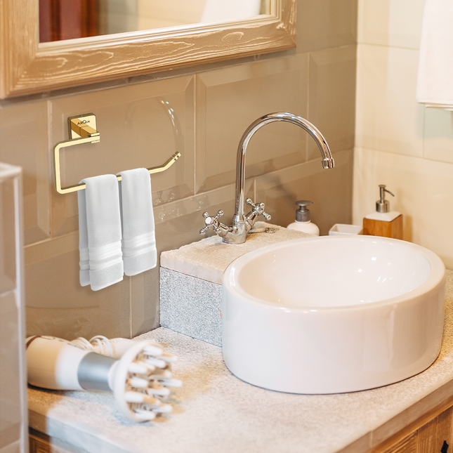 Evanex Stainless Steel Gold Napkin Ring for Bathroom (21.4X5.3X10.5 CM)