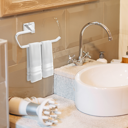 Evanex Stainless Steel Chrome Napkin Ring for Bathroom (21.5X5.2X9.8 CM)