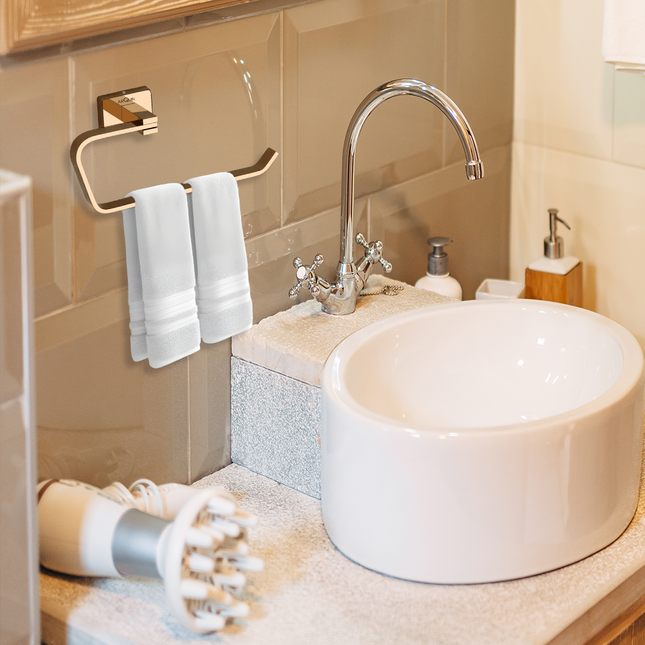 Evanex Stainless Steel Gold Napkin Ring/Holder for Bathroom (21.5X5.2X9.8 CM)