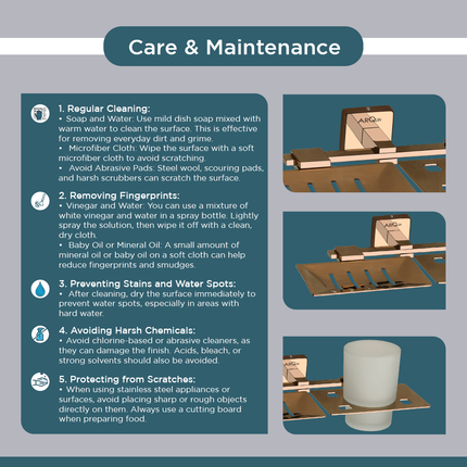 Evanex Stainless Steel Rose Gold Soap Dish & Tumbler Holder for Bathroom (25.5X15X9.5 CM)