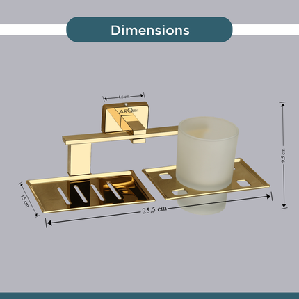 Evanex Stainless Steel Rose Gold Soap Dish & Tumbler Holder for Bathroom(25.8X13X9.5 CM)