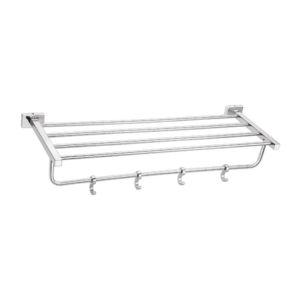 Evanex Stainless Steel Chrome Towel Rack for Bathroom (63.5X21.2X12.5 CM)