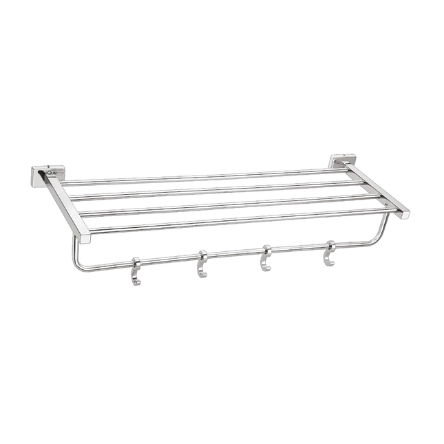 Evanex Stainless Steel Chrome Towel Rack for Bathroom (63.5X21.2X12.5 CM)