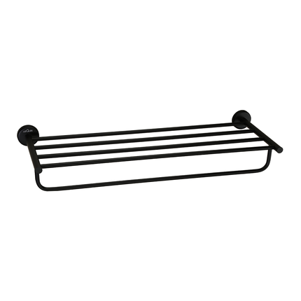 Evanex Stainless Steel Black Matt Towel Rack for Bathroom (63.5X22X10.5 CM)