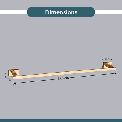 Evanex Stainless Steel Rose Gold Towel Rod/Stand for Bathroom (61X7.2X3.6 CM)