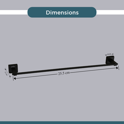 Evanex Stainless Steel Black Matt Towel Rod/Stand for Bathroom (61X7X4.6 CM)