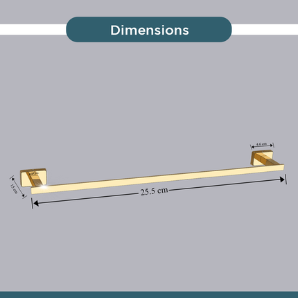 Evanex Stainless Steel Gold Towel Rod/Stand for Bathroom (61X7.2X3.6 CM)