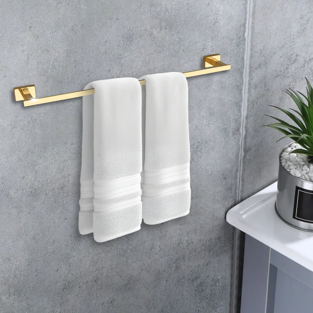 Evanex Stainless Steel Gold Towel Rod/Stand for Bathroom (61X7.2X3.6 CM)